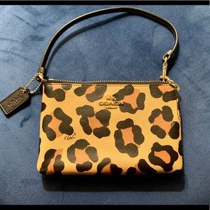 Coach leopard print wristlet !